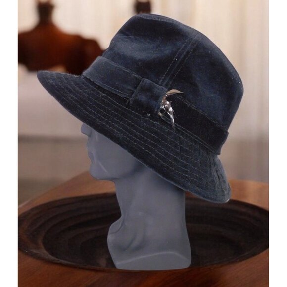 Ralph Lauren Other - Lauren Ralph Lauren Black Velvet Fedora Vintage Menswear Luxury Hat